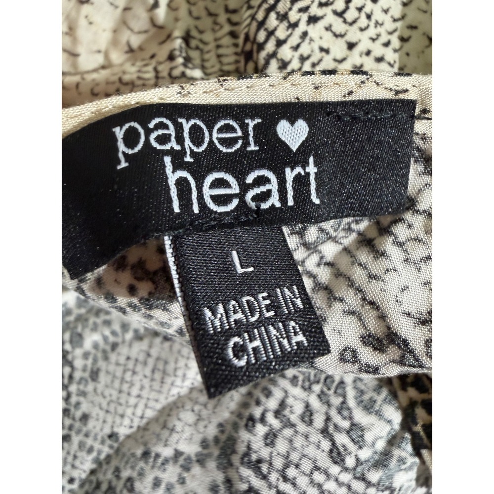 Paper Heart Snake Print Wrap Midi Dress Sleeveless Faux Wrap Large - Picture 4 of 12